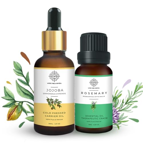 Image of Jojoba and Rosemary oil Combo For Promoting Hair Growth, Deeply Nourish and Hydrate Scalp 100% Pure & Natural (30 Ml+15 Ml) Pack of 2
