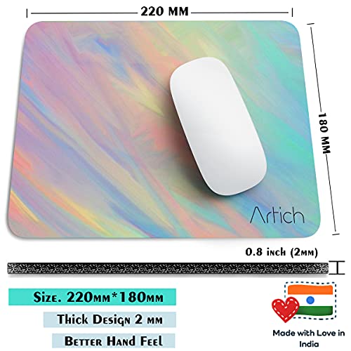 Image of Artich Designer Gaming Mouse Pad for Office Laptop /Computer with Super Soft Non-Slip Rubber Base and Lycra Cloth Surface for Silky Touch Rectangle (Painted Marble)