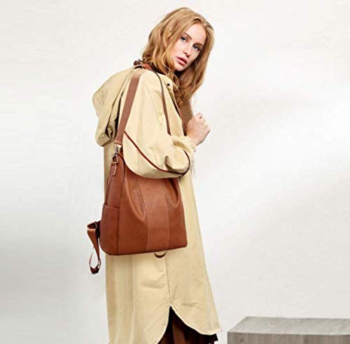 Mochila Bolsa Em Couro Feminina Impermeavel Moda Fashion (Preto)