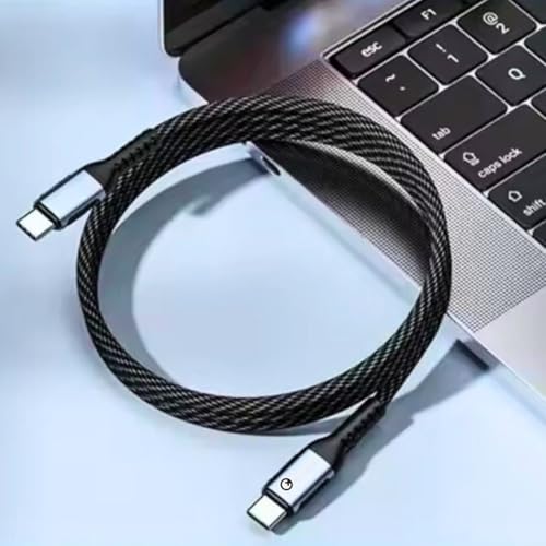 Image of Bat-Man 100W Type C to Type C Charging and Data Transfer Cable | Compatible with iPhone, iPad, Samsung Galaxy, OnePlus, Mi, Oppo, Vivo | Super Durable Texture Braided (1 Meter)