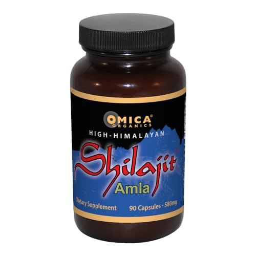 Omica Organics High Himalayan Shilajit Capsules with Amla (90 Capsules)
