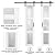 ARKHJEM White Double Sliding Barn Door - 48''×84'' Frosted 3 Panel Glass, Sturdy, Need to Assemble, Suitable for Living Room