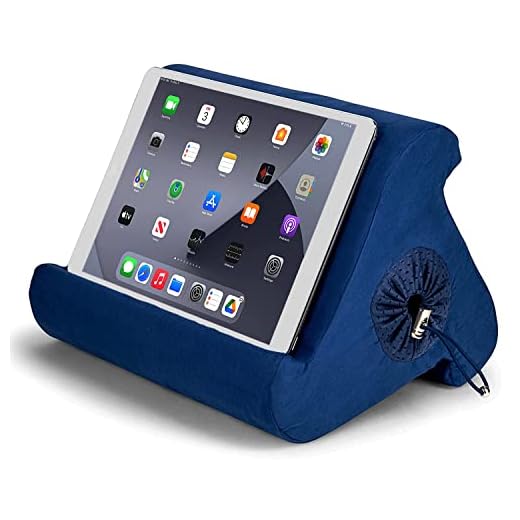 Flippy Multi-Angle Soft Pillow Lap Stand for iPads, Tablets, eReaders, Smartphones, Books, Magazines (True Blue)