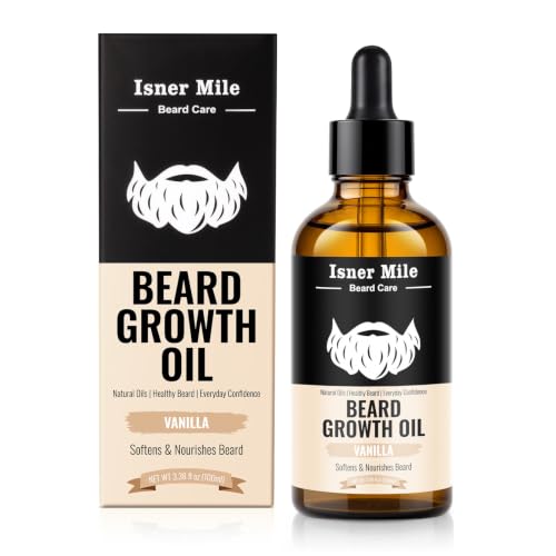 Image of ISNER MILE Beard Oil for Men Hydrating & Moisturizing, Vanilla, 3.5 fl Oz