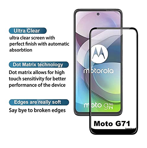 Image of Screen Protector for Motorola Moto G71 5G (Black) Tempered Glass Edge-to-Edge 6D Screen Guard With Installation Kit