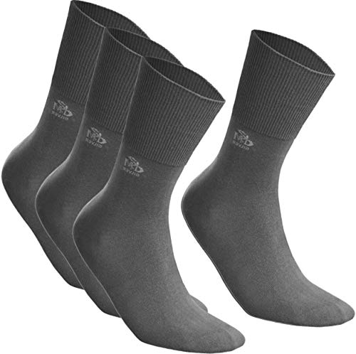 DeoMed 4paar Diabetiker Socken COTTON - Dünn ohne gummi Diabetikersocken Herren und Damen. (39-42, Dunkelgrau) thumbnail