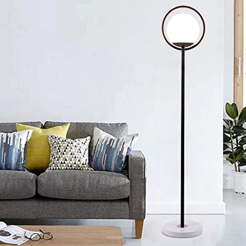 Lámpara de pie E27 con base de mármol y pantalla de esfera de cristal para dormitorio 6