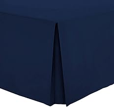 Comfy Nights Plain Pollycotton Percale Pleated Platform Base Valance (Super king, Navy)