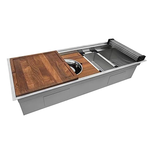 Ruvati 57-inch Workstation Ledge Kitchen Sink Undermount 16 Gauge Stainless Steel - RVH8555