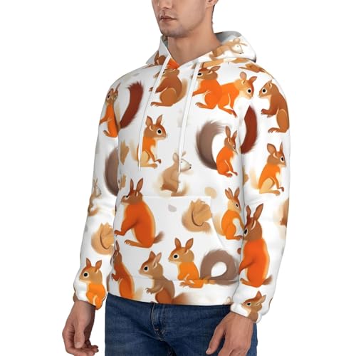 Sweat à capuche imprimé écureuils mignons - Modèle chaud et décontracté - 5