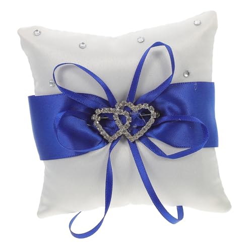 ABOOFAN Wedding Ring Pillow with Rhinestone Decoration Elegant Cushion for Wedding Ceremony and Cute and Sturdy Design for and Engagement Celebrations