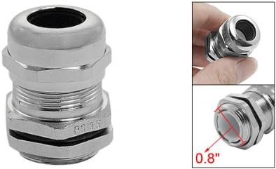sourcing map PG13.5 Waterproof Stainless Steel 6-11mm Dia Cables Gland Connector, Silver Tone, 23 x 31mm - Image 3