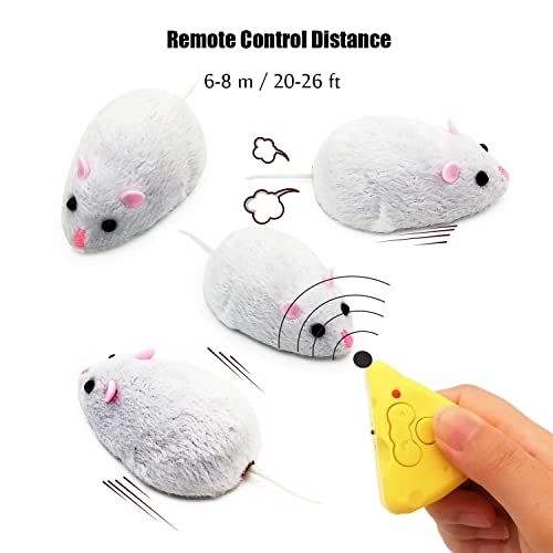 Image of Remote Control Mouse Toy, Electric Small Mice, RC Rat Animal Toy Cat Indoor, for Practical Joke Trick, Kid's Children's Funny Birthday Gift (White)