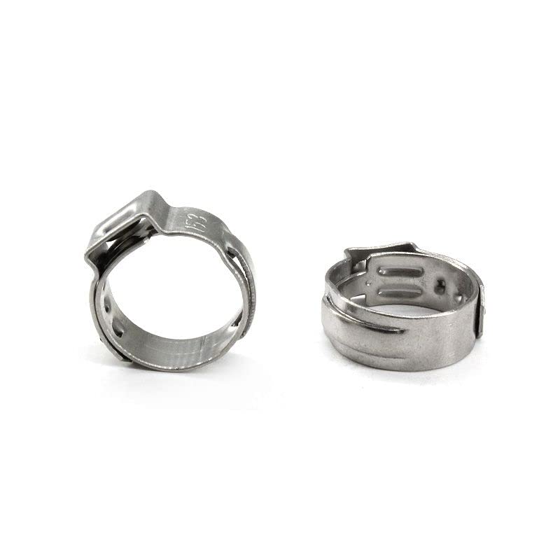 304 Stainless Steel 6.5mm-21.0mm Single Ear Hose Clamps SS304 Mini Clips One Ear Stepless Pipe Clamp (Size: 17.8-21.0mm)
