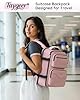 Taygeer 18 x 14 x 8 Inches Personal Item Bag, Travel Personal Item Bag with Water Bottle Pocket & Shoe Pouch, TSA Approved Under Seat Carry on Backpack Fits 15.6 inch Laptop for Women Airplanes, Pink #1