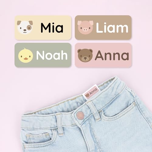 TeddyLabels - Personalized Name Labels for Kids (60) – Waterproof and Durable Clothing Labels for Kids, Labels for School Supplies, Stickers for Nursery, Daycare, and Preschool -Shapes - 4