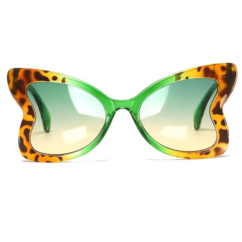 Chicid Oversized Butterfly Sunglasses for Women Funky Sunglasses with UV400 Protection Non-Polarized Lenses