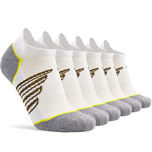 Image of Busy Socks 3 Pack Heavily Cushioned Socks Women No Show, Ultralight Comfort Fit Mesh Ventilating No-show Elite Basketball Volleyball Socks (White, Large)