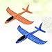 Foam Glider Plane 2pcs, Aircraft Airplane Model Manual Throwing Airplane Toys Outdoor Sports Toys for Kids, 48cm Blue + 48cm Orange