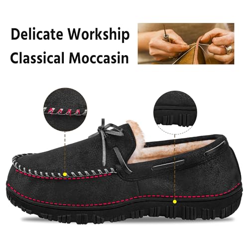 Image of MIXIN Mens Slippers Indoor Outdoor Memory Foam House Shoes Anti-Slip Moccasins Slippers for Men