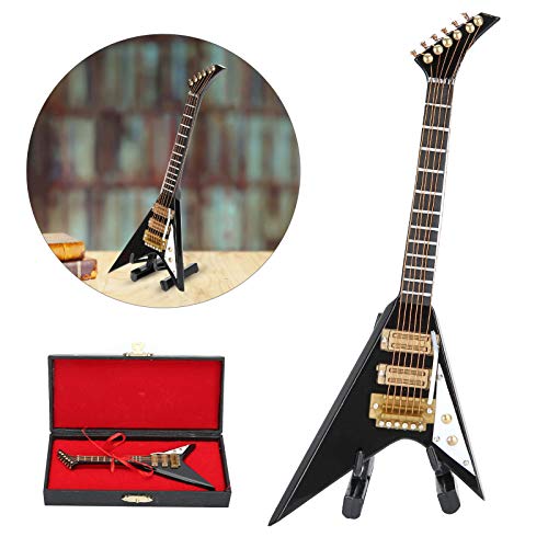 Elektrische Gitaar Model Zwart Mini Hout Muziekinstrumenten met Basis en Doos Collectie Thuis Hanger Decoratio Gift… - Image 7