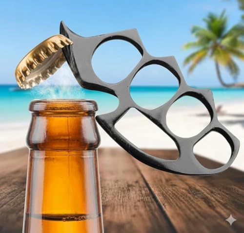 Image of Heavy Duty Metal Bottle Opener - Stainless Steel Grip-Style Design, Rust-Resistant, Durable & Portable Bottle Opening Tool for Home, Bar & Outdoors