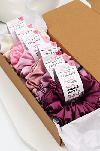 Image of Premium Satin Scrunchies for Women | Hair Bands, Ponytail Holders & Rubber Bands | Large, Fluffy, No-Damage Hair Ties | Girls Hair Accessories | Large Size | Pack of 6