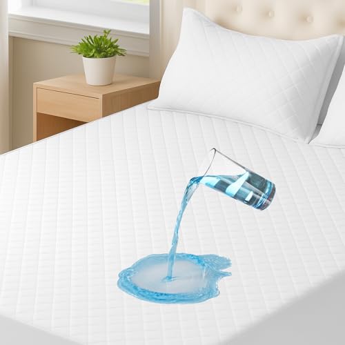 CYCMACO Protector Colchón Impermeable 90x190cm, Transpirable Anti Ácaros Cubrecolchon, Extra Profundo, Elástico En Todo El Contorno, Lavable, Protección Incontinencia Y Sudor, Blanco