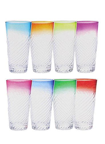 8 Piece Colored Acrylic Tumbler Set, 24oz - Suitable for Indoors & Outdoors, BPA-Free & Durable