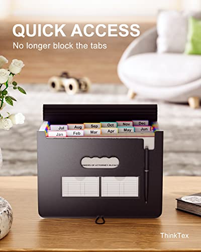 Thinktex NEW 6-12 Accordion File Organizer, 12 Pockets Expanding File Folders thumb #3