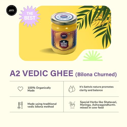 Image of Pure Whites A2 Gir Cow Vedic Ghee 1 Litre Bilona Method | Better Nutrition, Digestion & Immunity Booster | Traditional and Homemade Organic Fresh Ghee | Pure, Natural & Healthy | Lactose and Gluten Free, Pure, Natural & Healthy | Rich in Omega 3 and 6