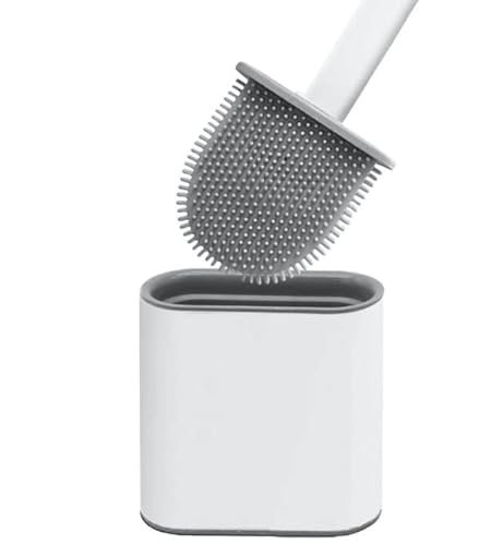 Escova de Silicone Branca Limpar Vaso Sanitário Privada