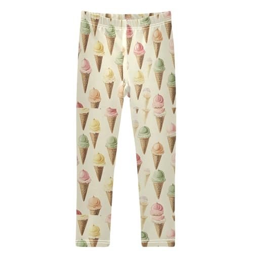 Colorful Ice Cream Girls Leggings Kids Yoga Pants Dance Active Tights 4T