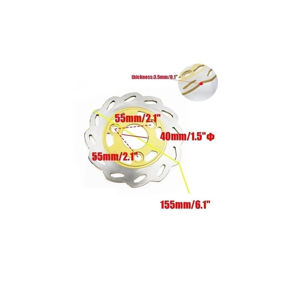 Dischi Freni Per Moto Moto 155mm Piastra Galleggiante 3 Fori La Maggior Parte Off-Road Motocross Scooter Parti Pit Dirt Bike Dischi Freno Rotori