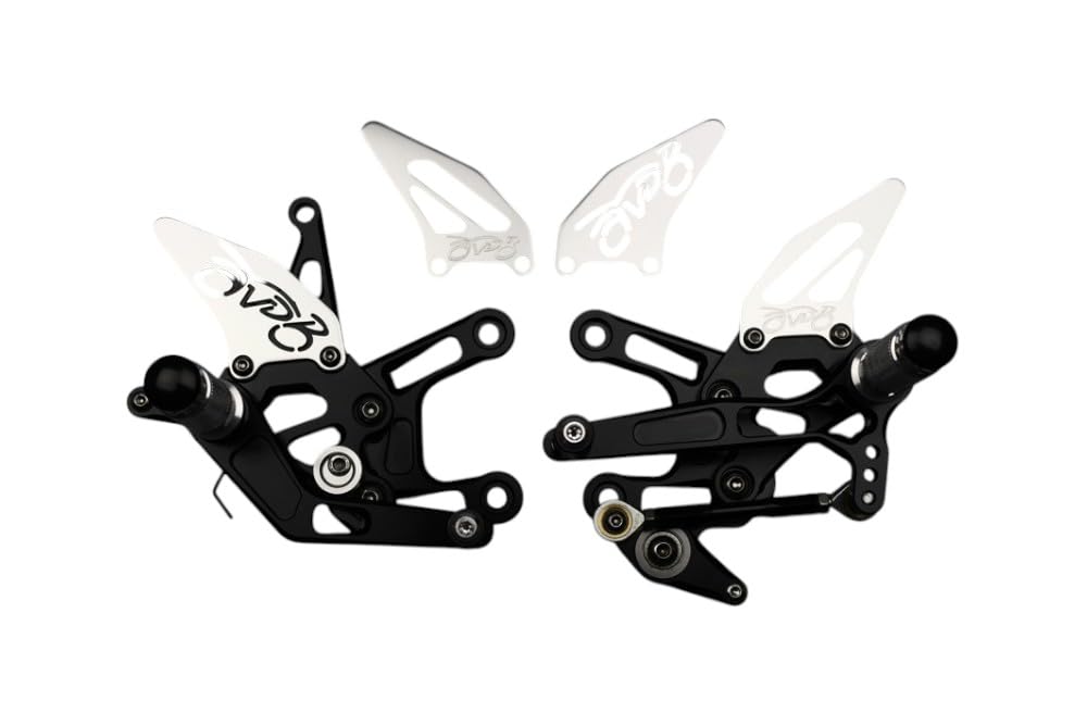 avdb-moto Pedane Arretrate Compatibile con TRIUMPH STREET-TRIPLE 765R 2017-2025, STREET TRIPLE 765 RS 2017-2025, STREET-TRIPLE 765S 2017-2019 (Silver)