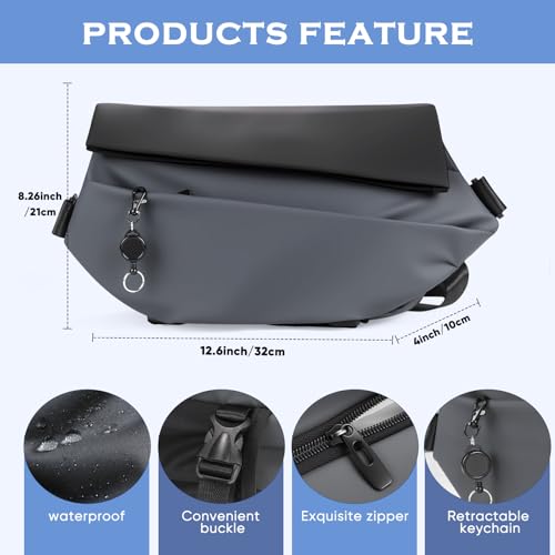 Crossbody Bags for Women & Men Sling Backpack with Magnetic V-Buckle, Anti-Theft for Travel, Commuting, Cycling & EDC2