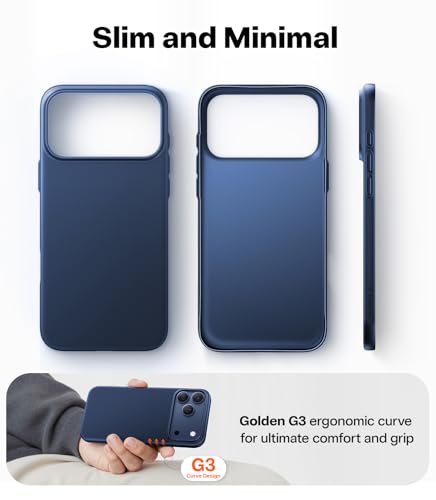Image of TORRAS Slim Fit for iPhone 17 Pro Case Thin 6.3 inch Velvety Matte Blue