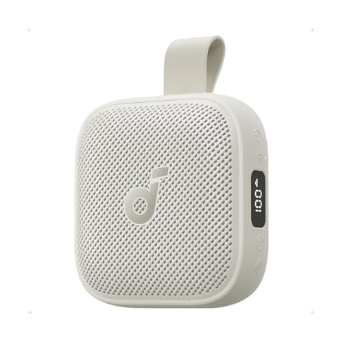 Image of Soundcore Anker Boom Go 3i Portable Bluetooth Speaker, 15W Punchy Sound, 24H Playtime, IP68, BassUp 2.0, Emergency Charging, Bluetooth 6.0, Waterproof Speaker for Hiking /Cycling /Camping (Beige)