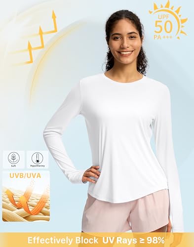 Image of Soothfeel Lightweight Long Sleeve Workout Tops for Women Gym Running Shirts | Quick Dry, Breathable, Moisture Wicking, UPF 50+ Sun Protection, Athletic Shirts for Running, Gym, Exercise, Yoga, Hiking