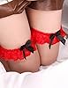 comeondear Wedding Garter 2-Pack Elastic Lace Garters for Brides Sexy Wedding Thigh Ring Garters Women Garter Set Leg Band One Sizes Red #2
