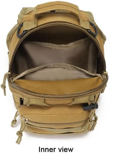 Tactical Sling Shoulder Backpack for Men, Outdoor MOLLE Military Chest Bag EDC Crossbody Bag Small Sports Backpack (Khaki) - Image 5