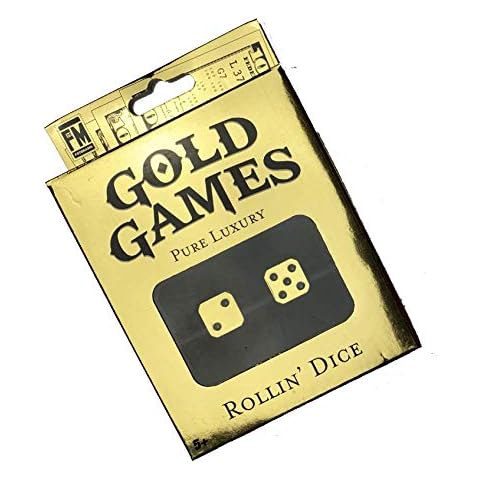 Gold Games Gold Dice Set 2-Pack, Play in Style, Water-Resistant Luxurious Metal Alloy, Great Addition to Any Game or Dice Collection, Perfect Novelty Gift Cover
