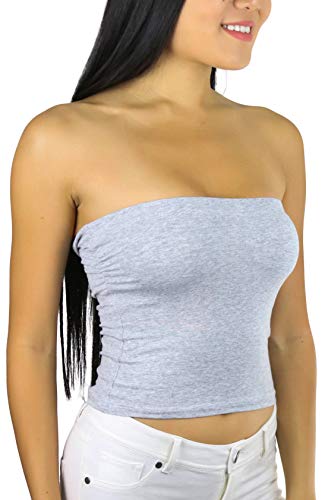 Image of ToBeInStyle Women's Cotton-Spandex Blend Stretchy Tube Top