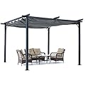 ABCCANOPY Patio Pergola 11x11 - Outdoor Sun Shade Canopy with Retractable Roof for Garden Porch Backyard (Gray)