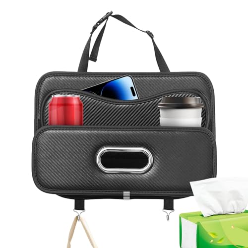 Generic Organizador de asiento de coche, piel sintética, soporte para pañuelos de coche, bolsa de almacenamiento para asiento de coche, organizador de asiento trasero, organizador de asiento trasero