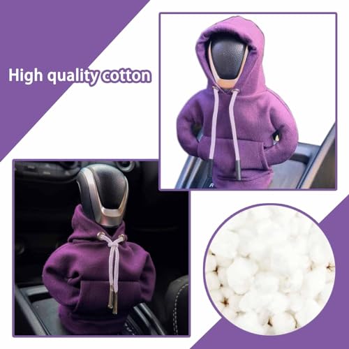 LPMXYW Gear Stick Hoodie,Universal Car Gear Stick Knob Cover Gearstick Hoodie,Shifter Knob Hoodie Cover Interior Hoodie Gear Stick, Gear Shifter Knobs Sweatshirt Car Gear Handle Cover Car Decoration