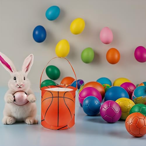 Image of Basketball Easter Basket for Kids Baby Boys and Girls Cute Toy Storage Organizer Bin Box Easter Dinosaur Room Decor(Basketball)