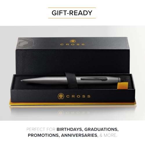 Image of Cross Tech 2 Titanium Gray Ballpoint Pen - Refillable, Medium Point, Black Ink, Premium Gift Box