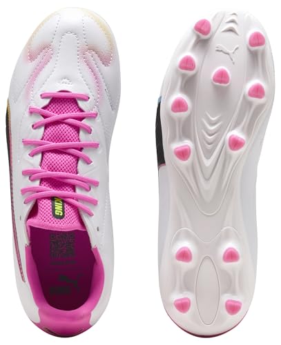 Tenis de fútbol PUMA King Match JR blanco rosa botas césped artificial 35 3