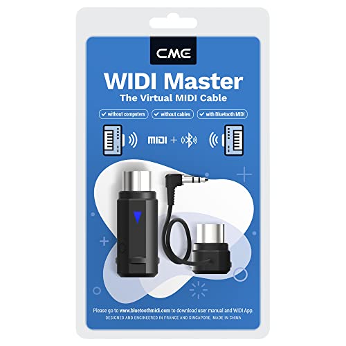Image of CME WIDI Master - Bluetooth (5) MIDI Adapter for 5-PIN DIN MIDI - No Battery, Powered via MIDI Out - Wireless MIDI for Synthesizer EWI Keytar Pedalboard Digital Piano | 5-pin DIN, Ultra Low 3ms Latency, No Battery, Powered via MIDI Out